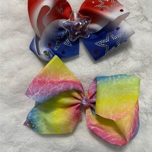 Colorful Hair Bows with Stars set